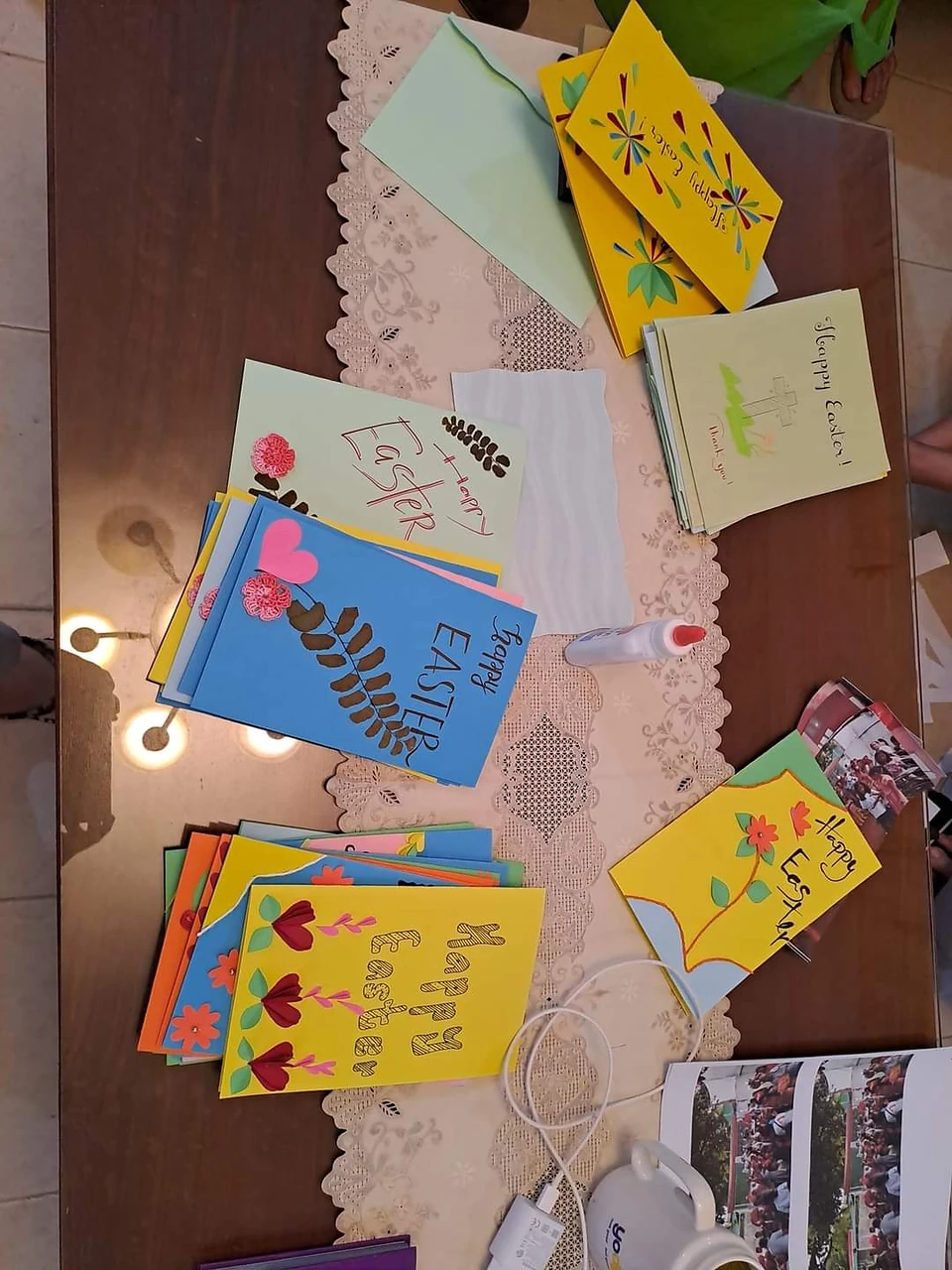 Colourful handmade artwork displayed in the community