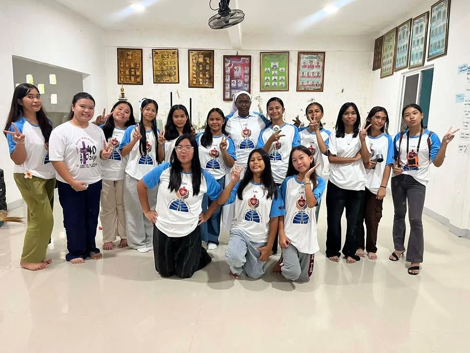 Sisters and young people gathered together